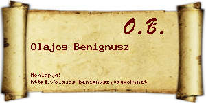 Olajos Benignusz névjegykártya